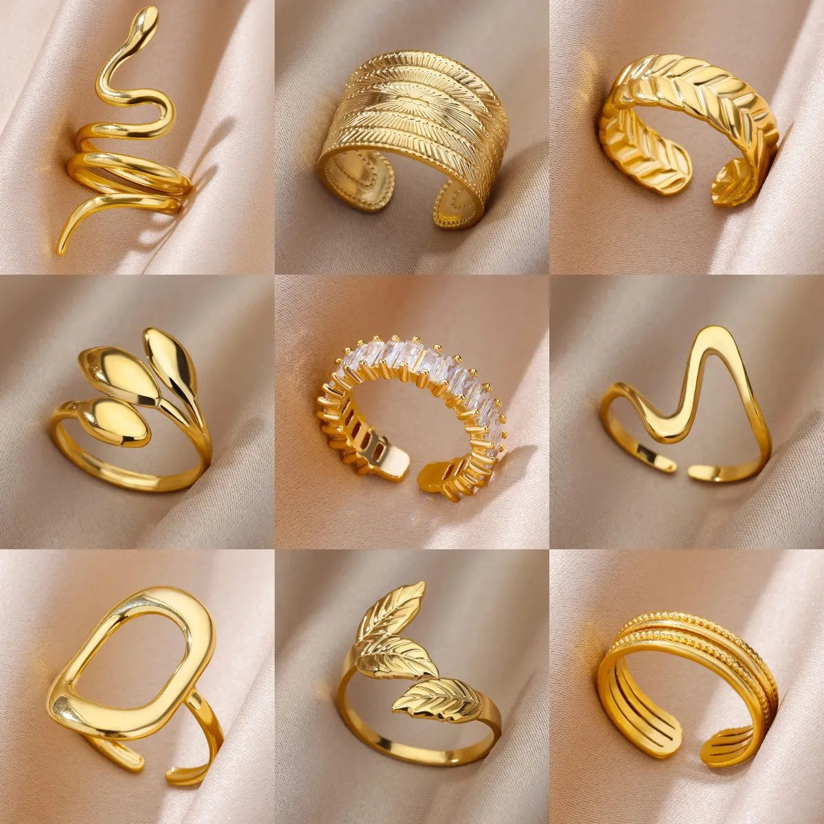 Théia - Collection de bagues en Or plaqué 18 carats