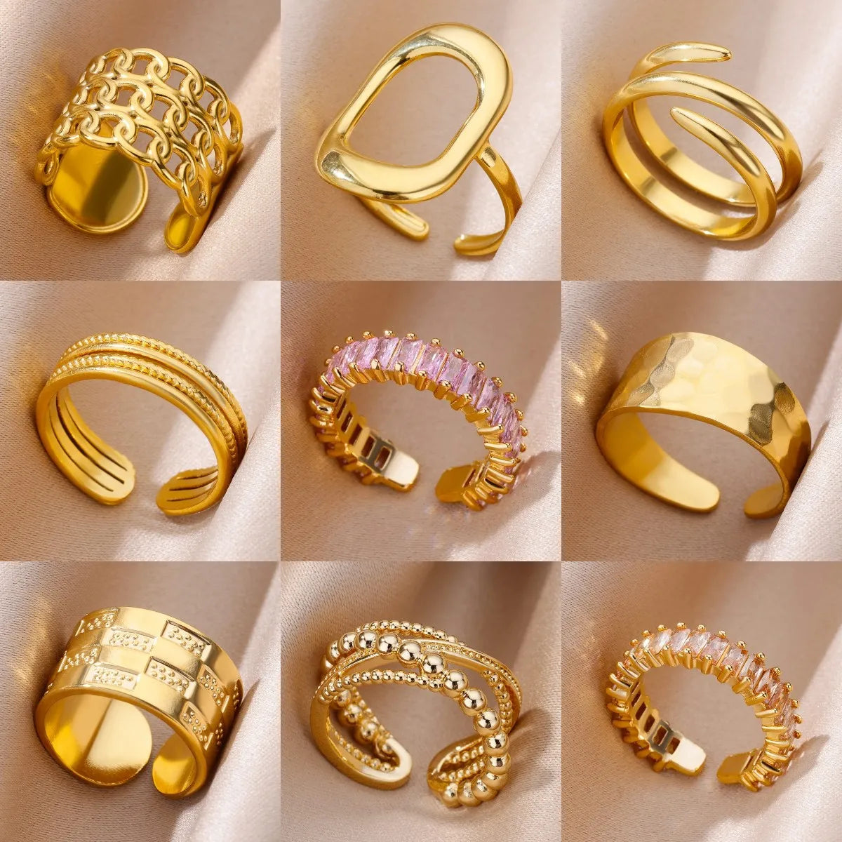 Théia - Collection de bagues en Or plaqué 18 carats